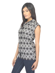 W Women Printed Dark Brown Top