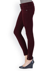 20D Women Burgundy Slim Fit Jeans