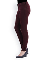 20D Women Burgundy Slim Fit Jeans