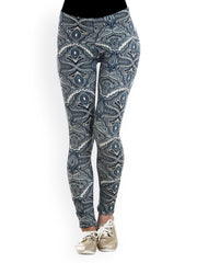 20D Women Navy &amp; White Printed Ankle Length Leggings