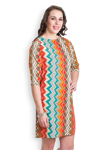 499 Multi-Coloured Printed Shift Dress