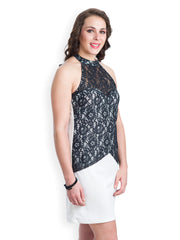 499 White &amp; Black Bodycon Dress