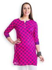 499 Women Pink Printed Kurta