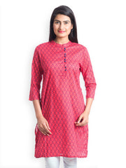 499 Women Pink Printed Kurta