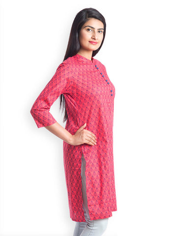 499 Women Pink Printed Kurta