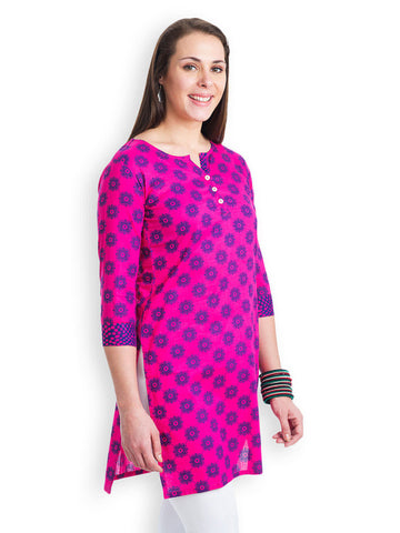 499 Women Pink Printed Kurta