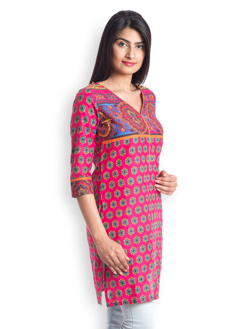 499 Women Pink Printed Kurta