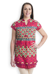 499 Women Red Printed Kurti