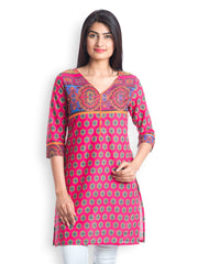 499 Women Pink Printed Kurta