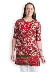 499 Women Red Paisley Print Kurti
