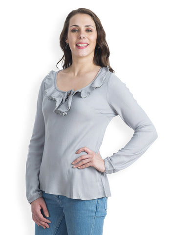 499 Women Grey Top
