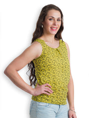 499 Women Yellow Printed Top
