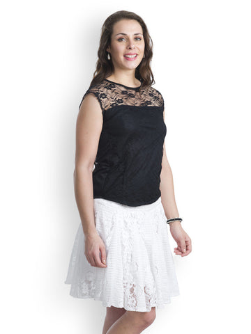 499 Women Black Net Top