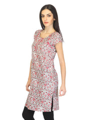 W Women Printed White &amp; Red Kurta