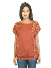 W Women Printed Rust Top
