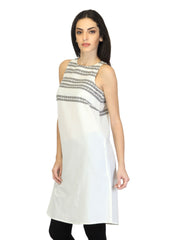 W Women Printed Off White Kurta