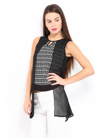 AND by Anita Dongre Black &amp; White Printed Top
