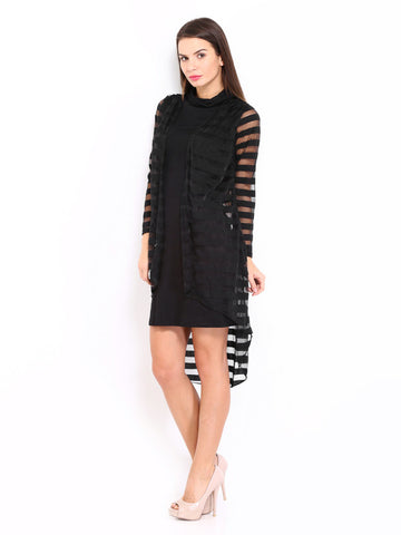 AND by Anita Dongre Black Striped Shift Dress