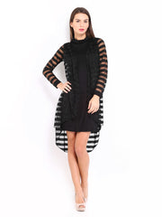 AND by Anita Dongre Black Striped Shift Dress
