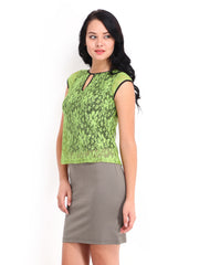 AND by Anita Dongre Taupe &amp; Black Tailored Dress