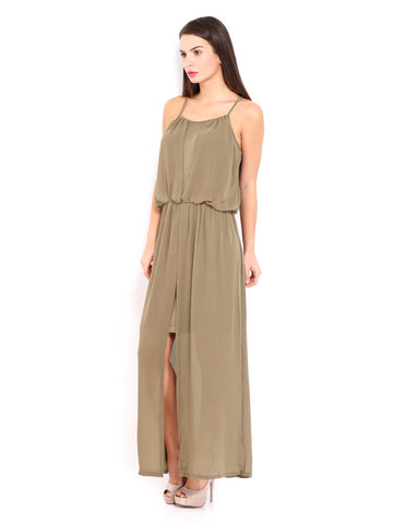 AND by Anita Dongre Taupe Maxi Dress