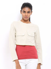 AND by Anita Dongre Women Beige Cropped Jacket