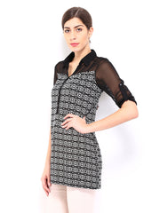 AND by Anita Dongre Women Black &amp; White Printed Tunic