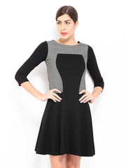 AND by Anita Dongre Black &amp; Off-White Embroidered Skater Dress