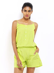 AND by Anita Dongre Women Lime Green Playsuit