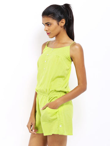 AND by Anita Dongre Women Lime Green Playsuit