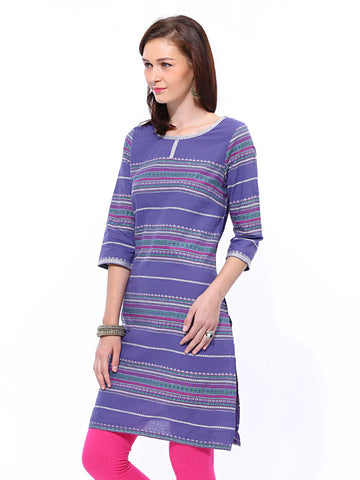 Aurelia Women Purple Dobby Kurta