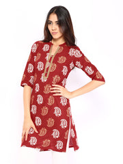 Aurelia Women Red Printed Kurta