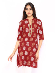 Aurelia Women Red Printed Kurta