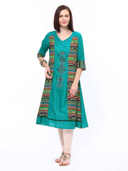 Aurelia Women Teal Green A-line Kurta
