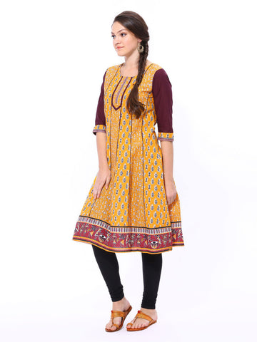 Aurelia Women Yellow Anarkali Kurta