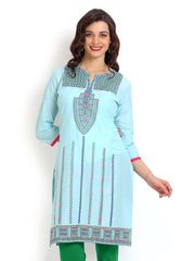 Aaboli Women Blue Printed Kurta