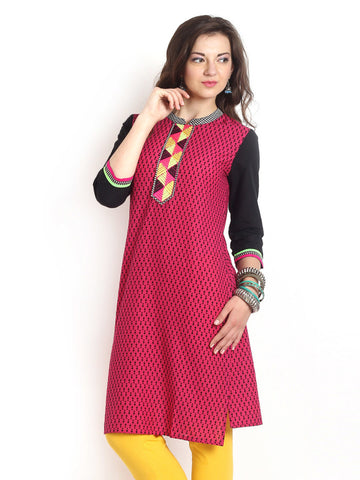 Aaboli Women Pink Printed Kurta