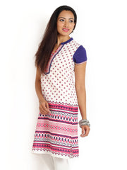 Aaboli Women White Printed Kurta