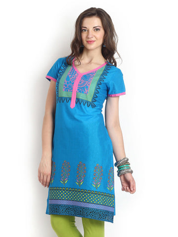 Aaboli Women Blue Kurta