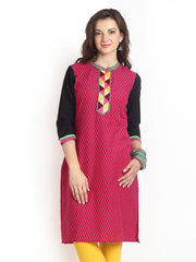 Aaboli Women Pink Printed Kurta