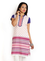 Aaboli Women White Printed Kurta