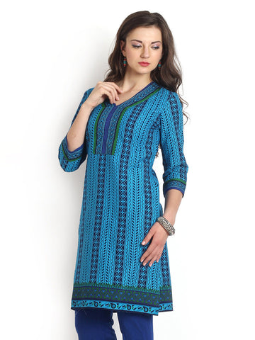 Aaboli Women Blue Printed Kurta