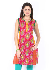 Aaboli Women Dark Pink Printed Kurta