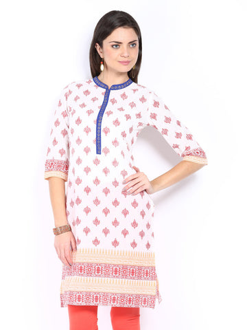 Aaboli Women Off-White Printed Kurta