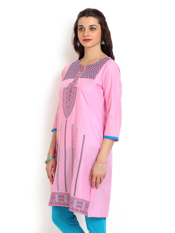 Aaboli Women Pink Printed Kurta