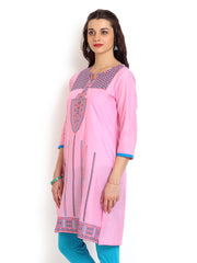 Aaboli Women Pink Printed Kurta