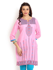 Aaboli Women Pink Printed Kurta