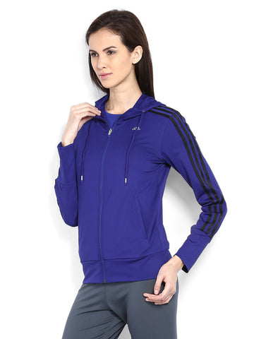 Adidas Women Blue Slim Fit Jacket