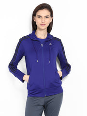 Adidas Women Blue Slim Fit Jacket