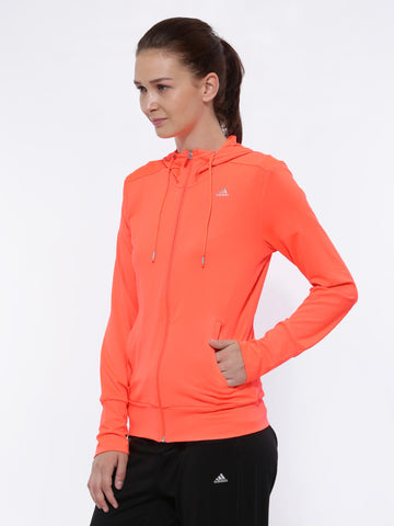 Adidas Women Neon Orange CT Core HD TKTB Training Hooded Jacket